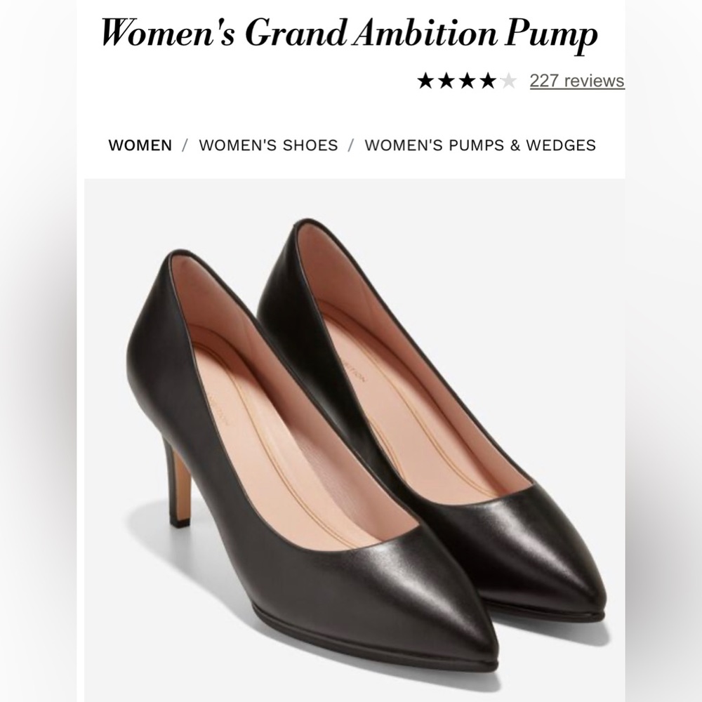 Cole Haan Grand Ambition Black Leather Pumps